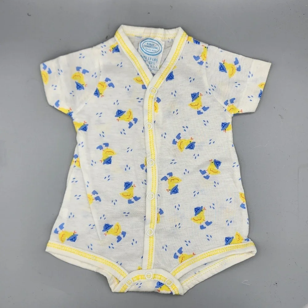 First Impressions Infant Wear‎ Baby Size 0-6 Months One Piece Bodysuit Duck Rain